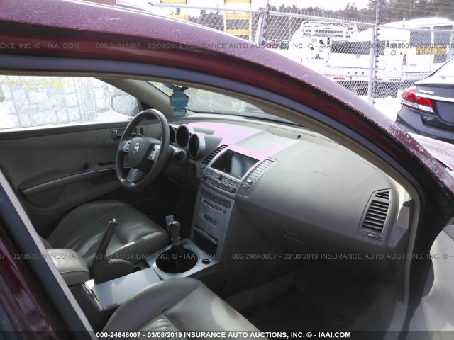 1N4BA41E55C873830 - 2005 NISSAN MAXIMA SE/SL RED photo 5