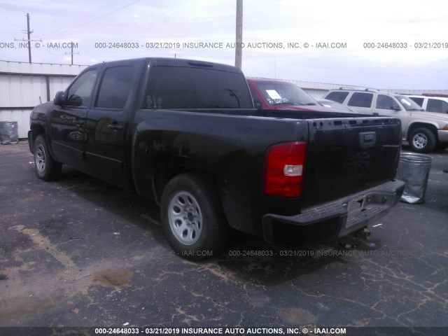 2GCEK13M571541354 - 2007 CHEVROLET SILVERADO K1500 CREW CAB BLACK photo 3