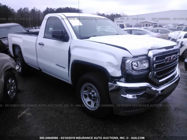 1GTN1LEC8JZ250056 - 2018 GMC SIERRA C1500 WHITE photo 1