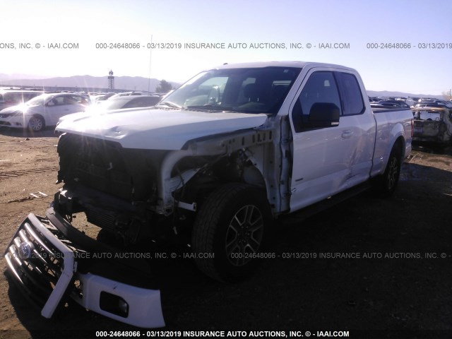 1FTEX1CP3FFA99922 - 2015 FORD F150 SUPER CAB WHITE photo 2