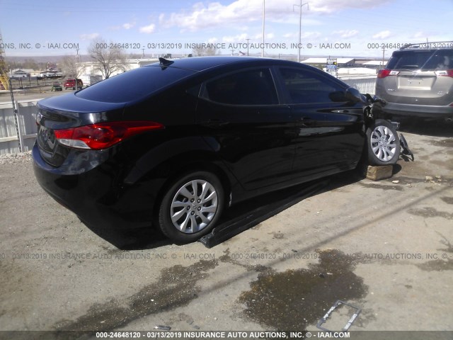 5NPDH4AE1CH068522 - 2012 HYUNDAI ELANTRA GLS/LIMITED BLACK photo 4