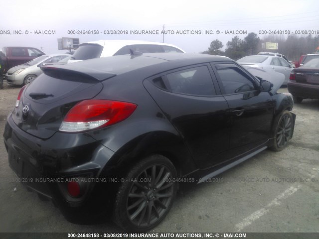 KMHTC6AE3EU192818 - 2014 HYUNDAI VELOSTER TURBO BLACK photo 4