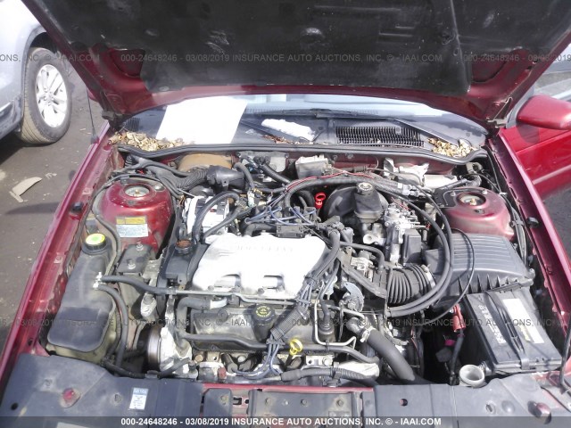 1G1LD55M3SY306777 - 1995 CHEVROLET CORSICA RED photo 10