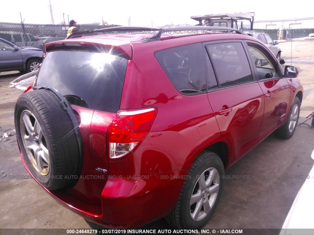 JTMBK31V486036555 - 2008 TOYOTA RAV4 LIMITED RED photo 4