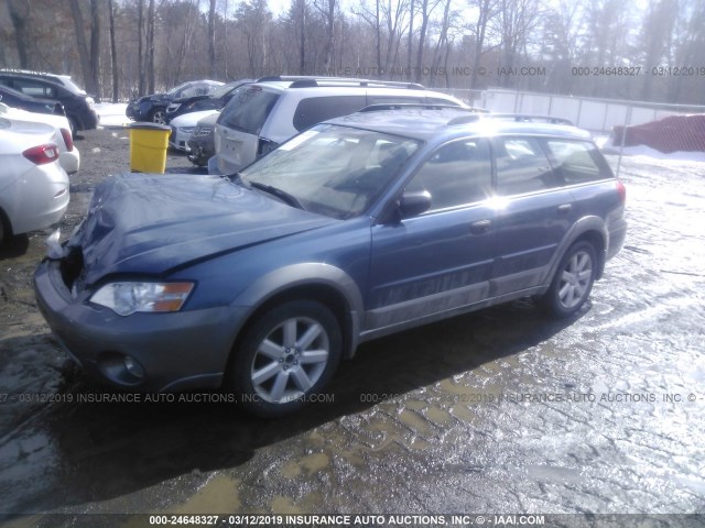 4S4BP61C466341614 - 2006 SUBARU LEGACY OUTBACK 2.5I BLUE photo 2