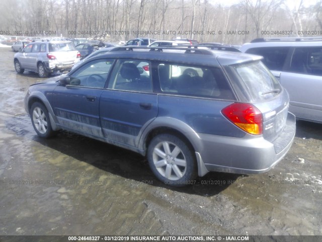 4S4BP61C466341614 - 2006 SUBARU LEGACY OUTBACK 2.5I BLUE photo 3