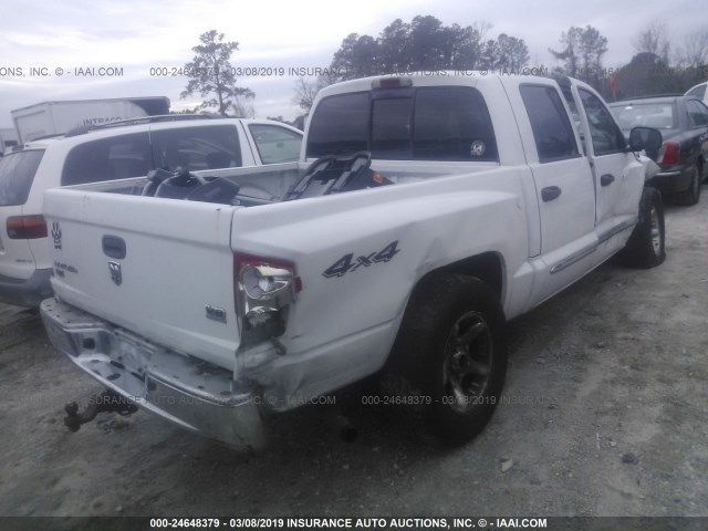 1D7HW58N55S267277 - 2005 DODGE DAKOTA QUAD LARAMIE WHITE photo 4