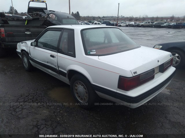 1FABP40A7KF163786 - 1989 FORD MUSTANG LX WHITE photo 3