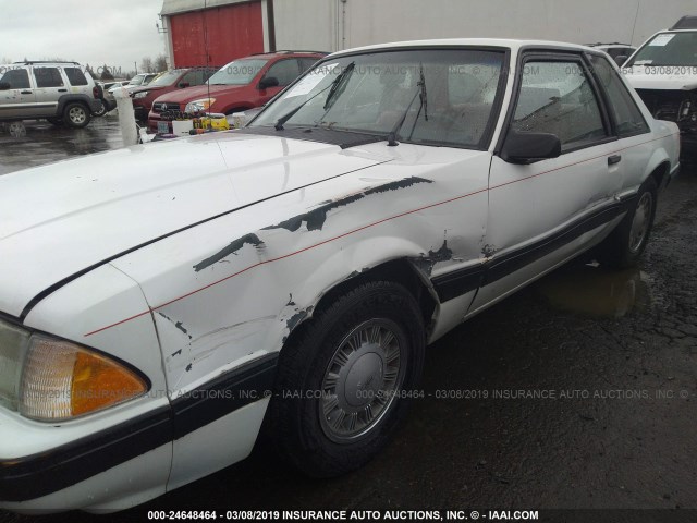 1FABP40A7KF163786 - 1989 FORD MUSTANG LX WHITE photo 6