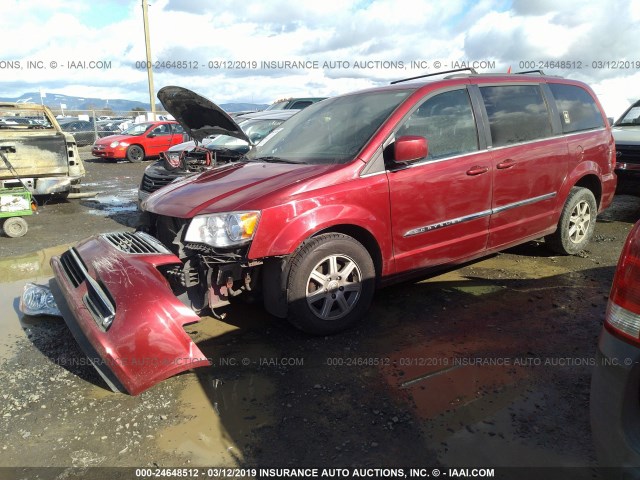 2C4RC1BG9CR320555 - 2012 CHRYSLER TOWN & COUNTRY TOURING RED photo 2