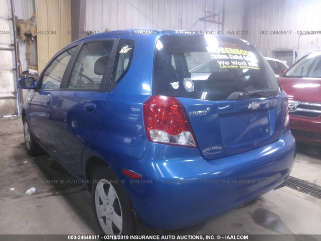 KL1TD66688B168637 - 2008 CHEVROLET AVEO LS BLUE photo 3