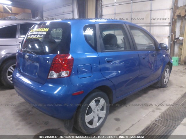 KL1TD66688B168637 - 2008 CHEVROLET AVEO LS BLUE photo 4