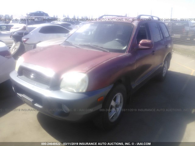 KM8SC73D52U221513 - 2002 HYUNDAI SANTA FE GLS/LX BURGUNDY photo 2