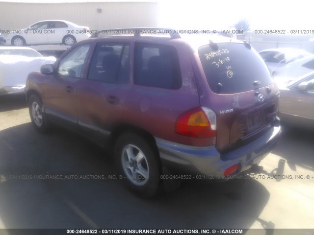 KM8SC73D52U221513 - 2002 HYUNDAI SANTA FE GLS/LX BURGUNDY photo 3