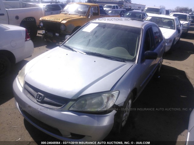 2HGES163X4H589407 - 2004 HONDA CIVIC DX VP SILVER photo 2