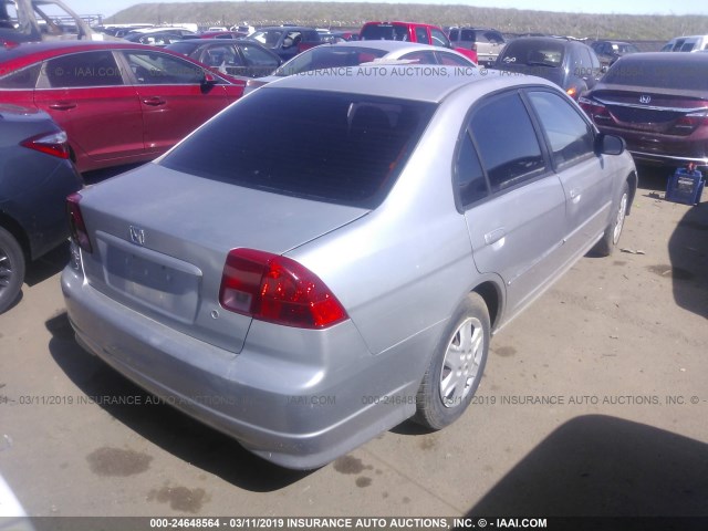 2HGES163X4H589407 - 2004 HONDA CIVIC DX VP SILVER photo 4