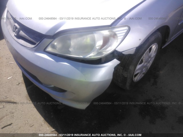 2HGES163X4H589407 - 2004 HONDA CIVIC DX VP SILVER photo 6