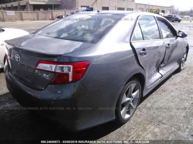 4T1BK1FK6CU019260 - 2012 TOYOTA CAMRY SE/XLE GRAY photo 4