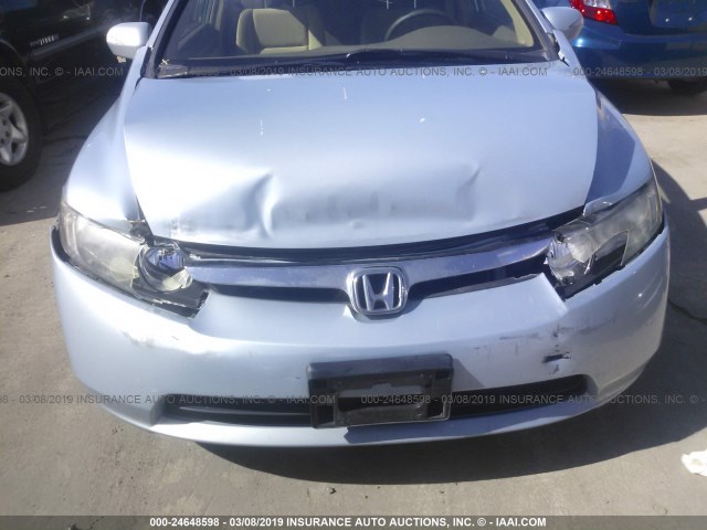 JHMFA36228S013817 - 2008 HONDA CIVIC HYBRID Light Blue photo 6