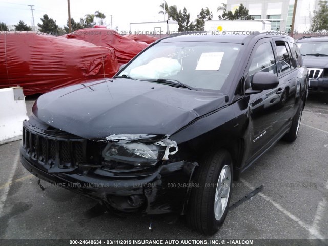 1C4NJCBA1ED801370 - 2014 JEEP COMPASS SPORT BLACK photo 2