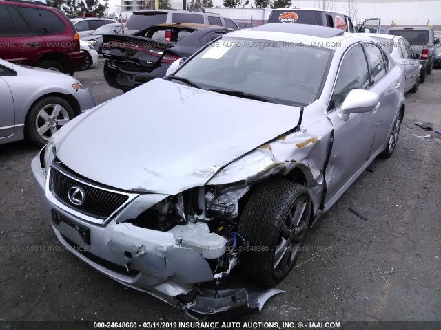 JTHBK262785062726 - 2008 LEXUS IS 250 SILVER photo 2