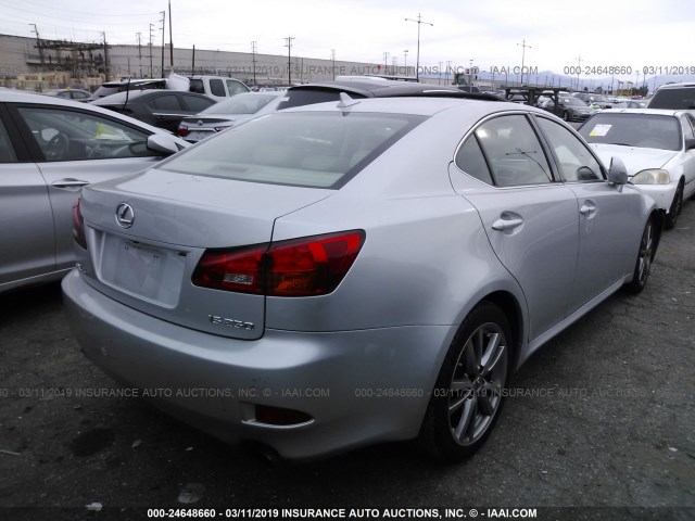 JTHBK262785062726 - 2008 LEXUS IS 250 SILVER photo 4