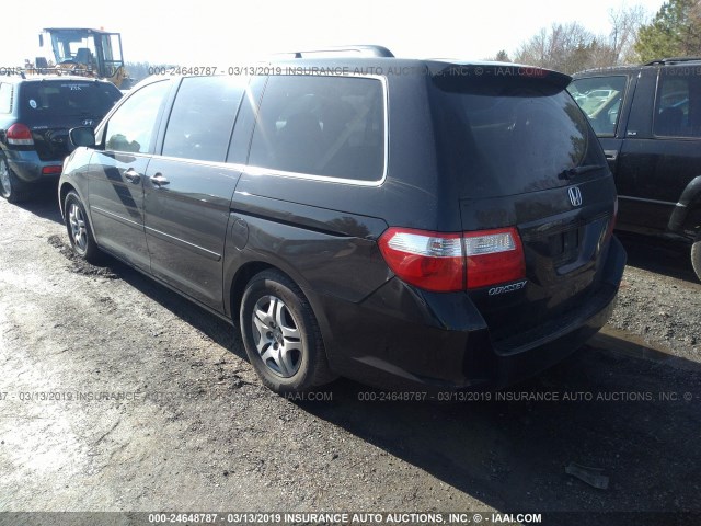 5FNRL386X6B436213 - 2006 HONDA ODYSSEY EXL BLACK photo 3