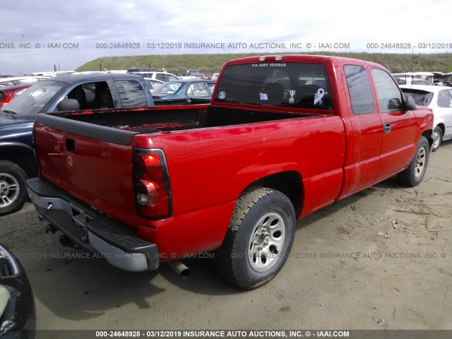 1GCEC19X27Z107964 - 2007 CHEVROLET SILVERADO C1500 CLASSIC RED photo 4