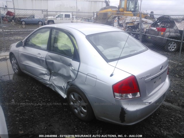 KNAFE122985554018 - 2008 KIA SPECTRA EX/LX/SX SILVER photo 3