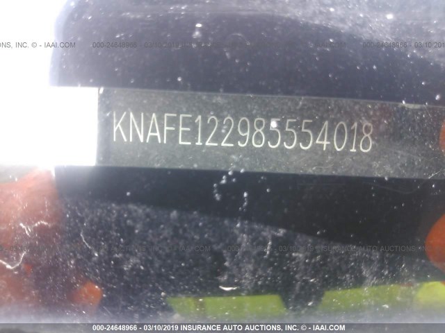 KNAFE122985554018 - 2008 KIA SPECTRA EX/LX/SX SILVER photo 9