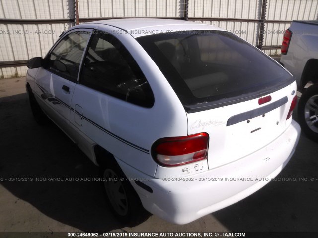 KNJLT05H2V6198987 - 1997 FORD ASPIRE WHITE photo 3