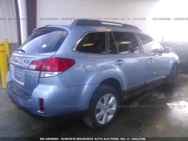 4S4BRCEC1A3331720 - 2010 SUBARU OUTBACK 2.5I PREMIUM BLUE photo 4