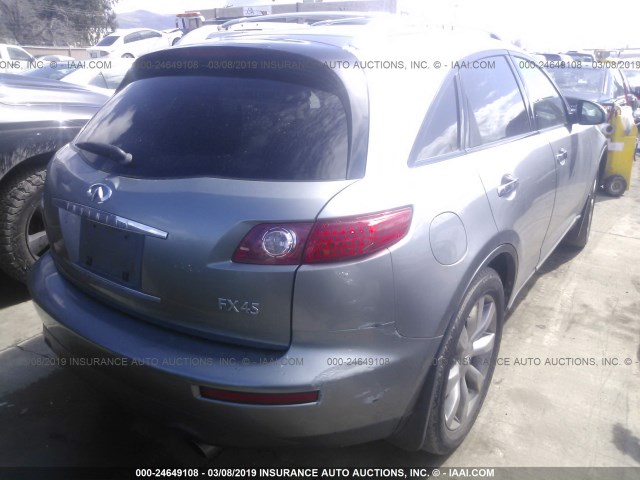 JNRBS08W74X400971 - 2004 INFINITI FX45 GRAY photo 4