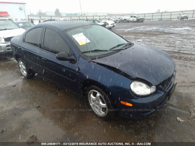 1B3AS46C12D608176 - 2002 DODGE NEON SE BLUE photo 1