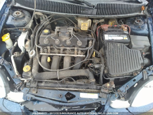 1B3AS46C12D608176 - 2002 DODGE NEON SE BLUE photo 10