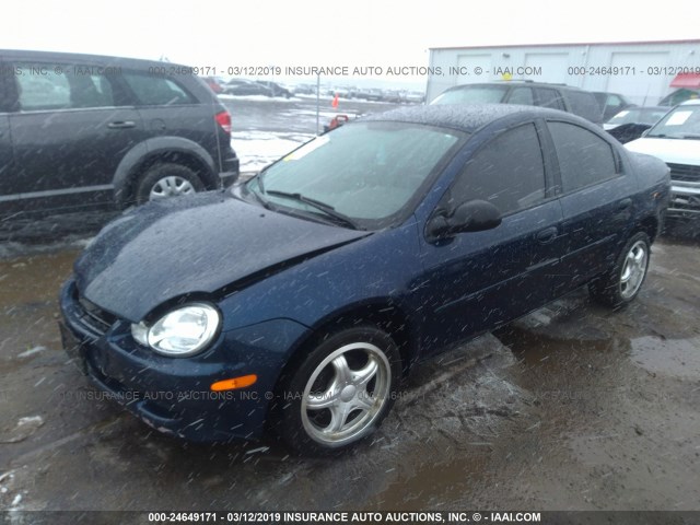 1B3AS46C12D608176 - 2002 DODGE NEON SE BLUE photo 2