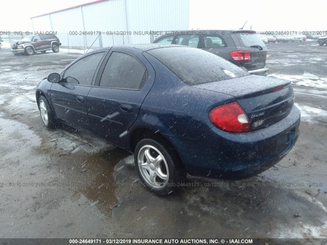 1B3AS46C12D608176 - 2002 DODGE NEON SE BLUE photo 3