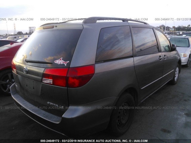 5TDZA23CX4S107646 - 2004 TOYOTA SIENNA CE/LE GRAY photo 4