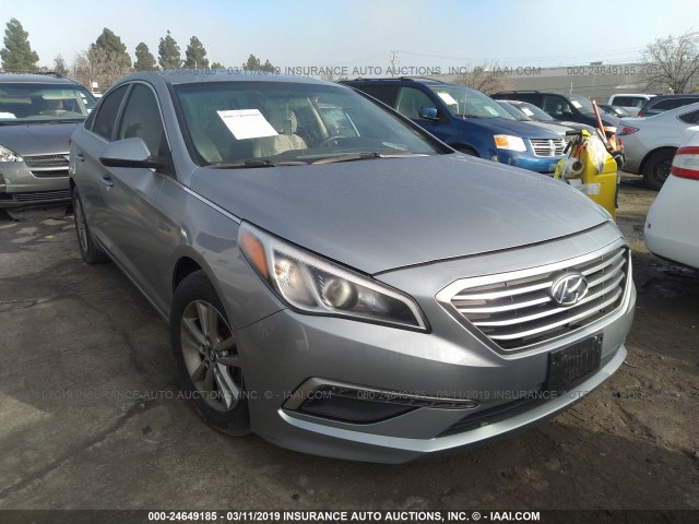 5NPE24AFXFH222213 - 2015 HYUNDAI SONATA SE GRAY photo 1