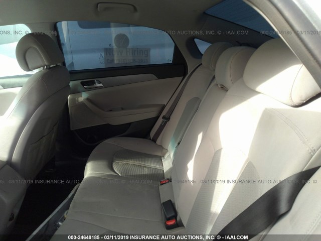 5NPE24AFXFH222213 - 2015 HYUNDAI SONATA SE GRAY photo 8