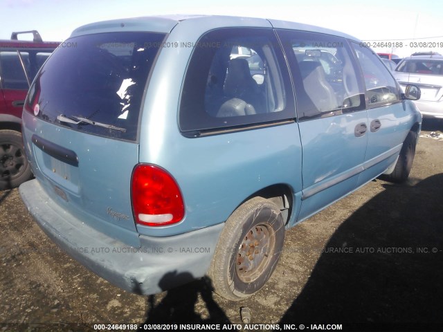 2P4FP25B5WR826932 - 1998 PLYMOUTH VOYAGER BLUE photo 4