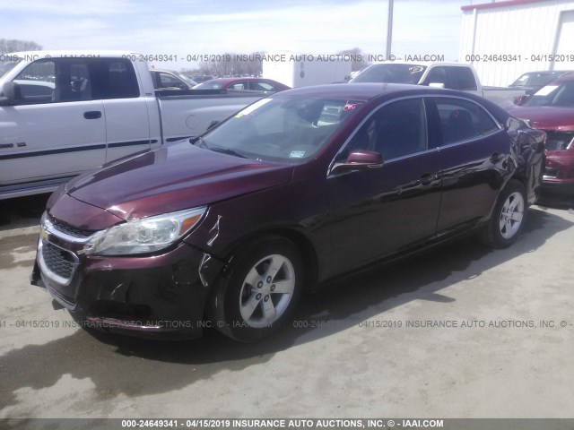 1G11C5SL6FF134591 - 2015 CHEVROLET MALIBU 1LT ბურგუნდია ფოტო 2