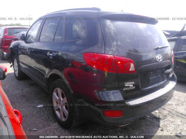 5NMSH73E98H159709 - 2008 HYUNDAI SANTA FE SE/LIMITED BLACK photo 3