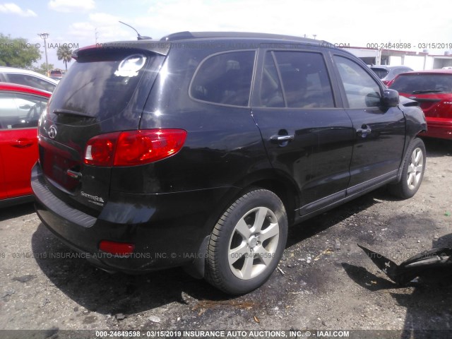 5NMSH73E98H159709 - 2008 HYUNDAI SANTA FE SE/LIMITED BLACK photo 4