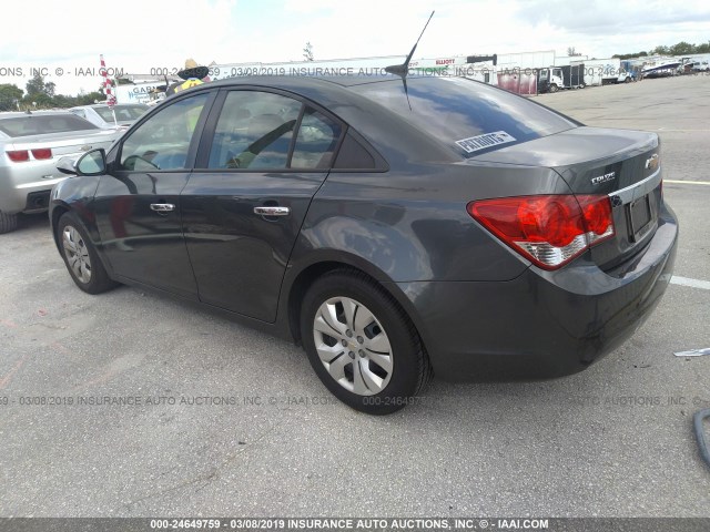 1G1PA5SH9D7215975 - 2013 CHEVROLET CRUZE LS GRAY photo 3