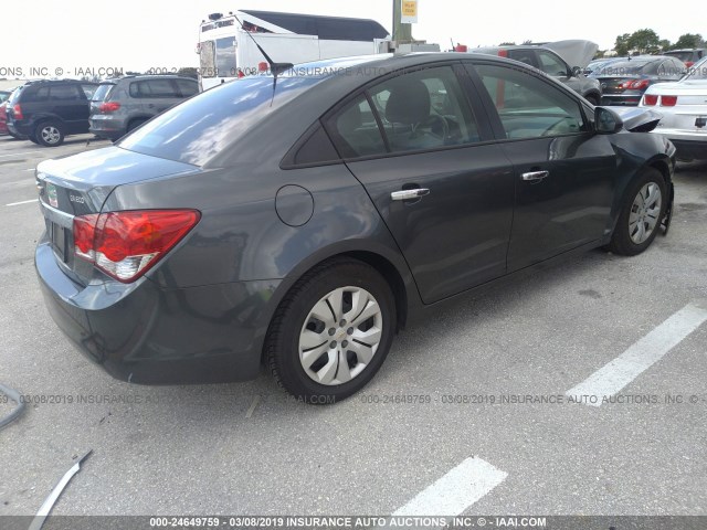 1G1PA5SH9D7215975 - 2013 CHEVROLET CRUZE LS GRAY photo 4