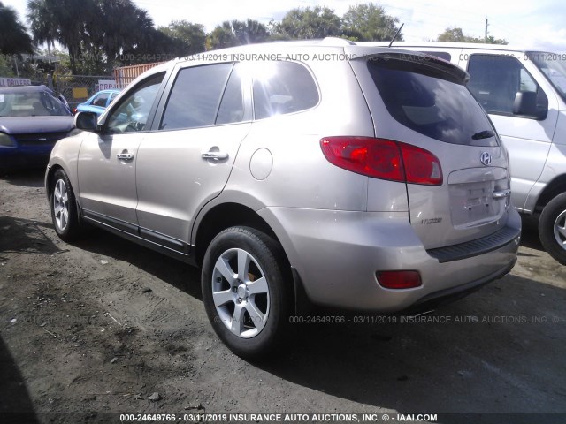 5NMSH13E87H073321 - 2007 HYUNDAI SANTA FE SE/LIMITED GOLD photo 3