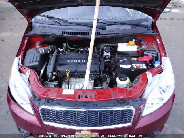 KL1TD6DE4BB135653 - 2011 CHEVROLET AVEO LS/LT RED photo 10