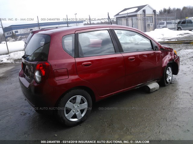 KL1TD6DE4BB135653 - 2011 CHEVROLET AVEO LS/LT RED photo 4