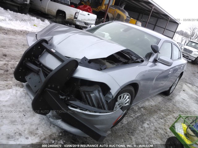 2C3CDXKT7GH242912 - 2016 DODGE CHARGER POLICE SILVER photo 2